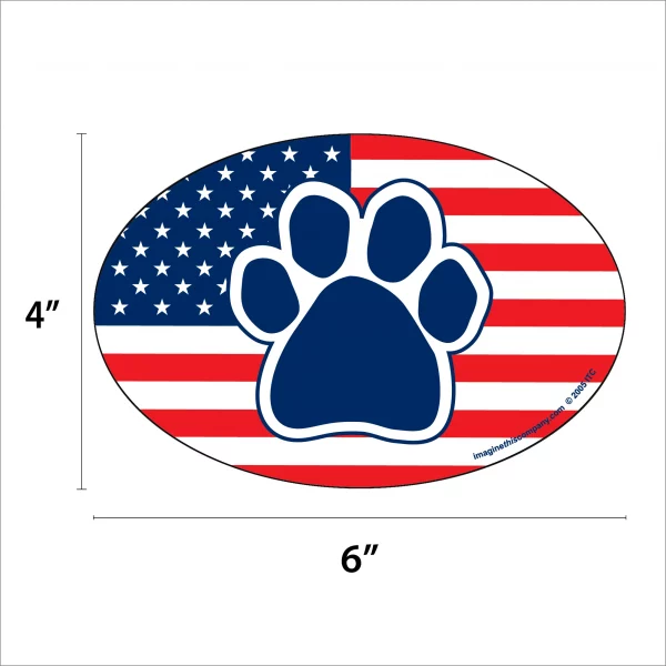 American Flag Oval Magnet - Image 2