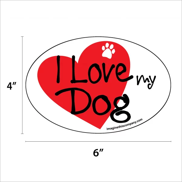 I Heart My Dog Oval Magnet - Image 2