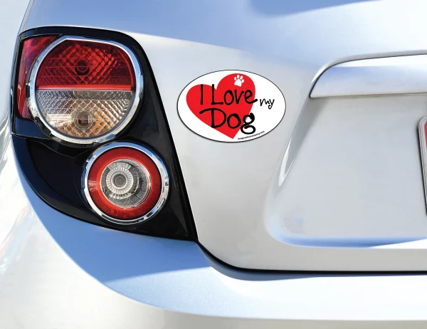 I Heart My Dog Oval Magnet - Image 3