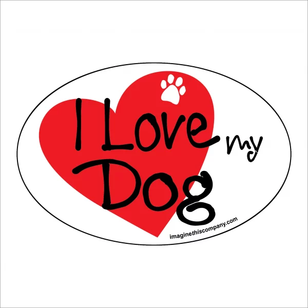 I Heart My Dog Oval Magnet