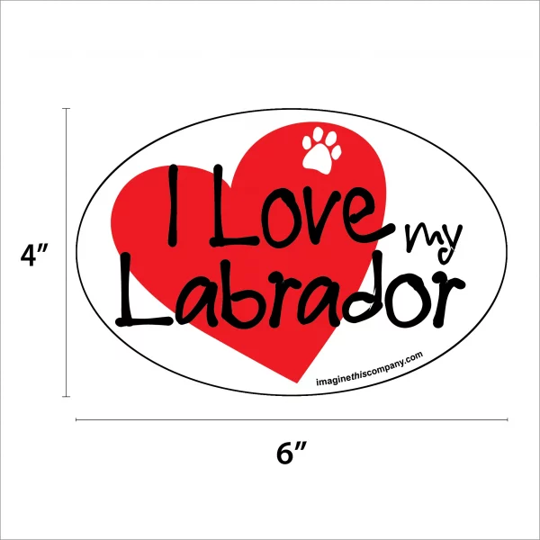 I Heart My Lab Oval Magnet - Image 2