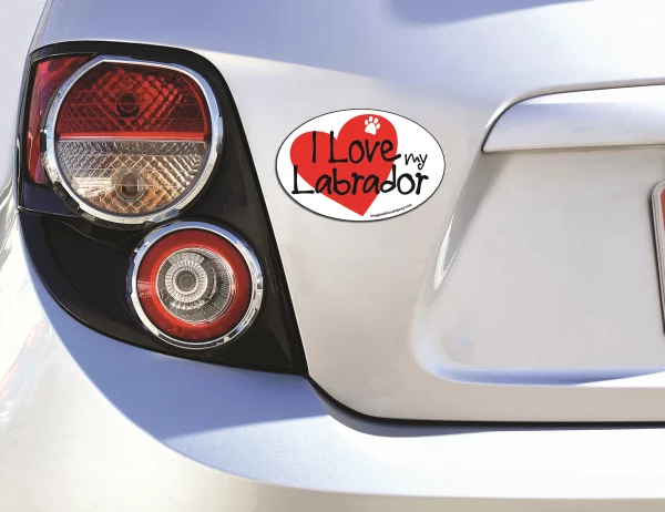 I Heart My Lab Oval Magnet - Image 3