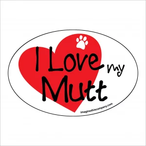 I Heart My Mutt Oval Magnet