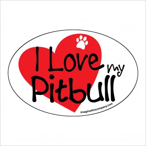 I Heart My Pit Bull Oval Magnet
