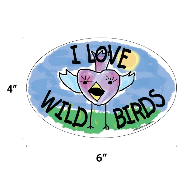 I Love Wild Birds Oval Magnet - Image 2