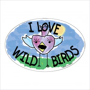 I Love Wild Birds Oval Magnet