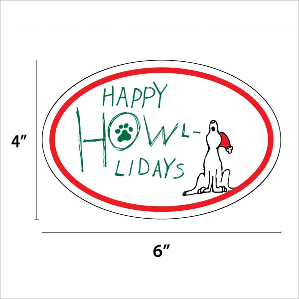 Happy Howl-a-Day Paws Oval Magnet - Image 2