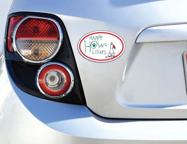 Happy Howl-a-Day Paws Oval Magnet - Image 3