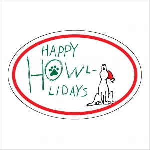 Happy Howl-a-Day Paws Oval Magnet