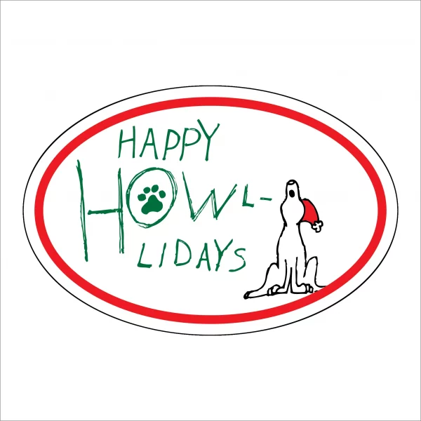 Happy Howl-a-Day Paws Oval Magnet