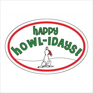 Happy Howl-a-Day Oval Magnet