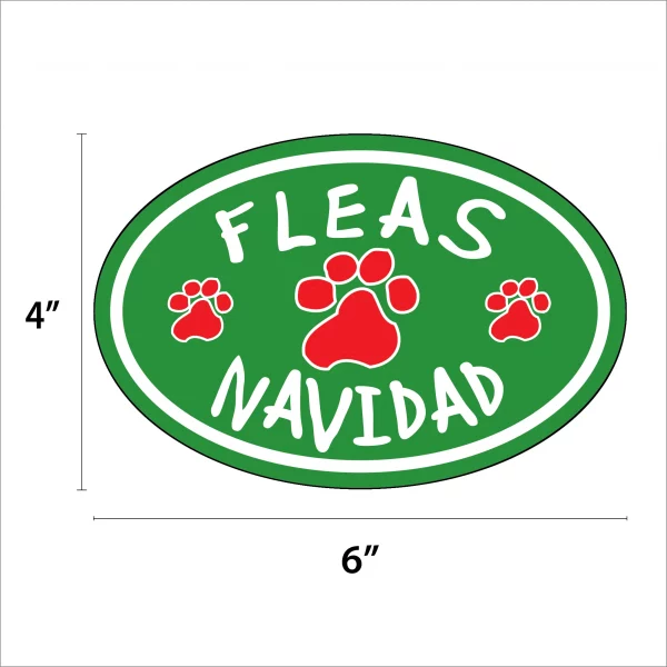 Fleas Navidad Oval Magnet - Image 2