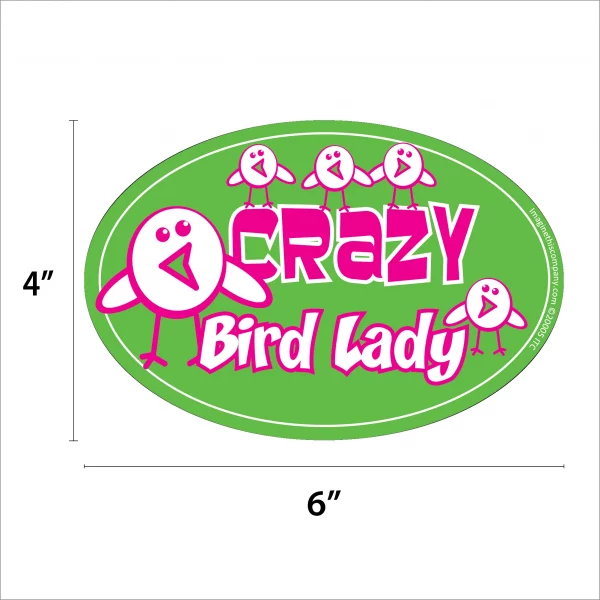 Crazy Bird Lady Oval Magnet - Image 2