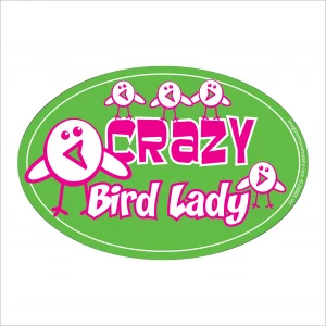 Crazy Bird Lady Oval Magnet