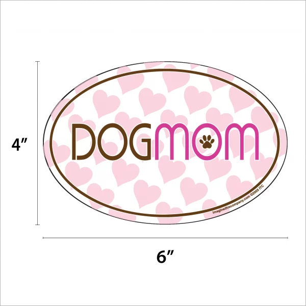 Dog Mom Hearts Oval Magnet - Image 2