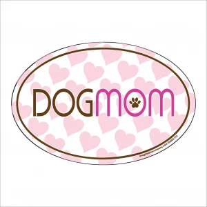 Dog Mom Hearts Oval Magnet