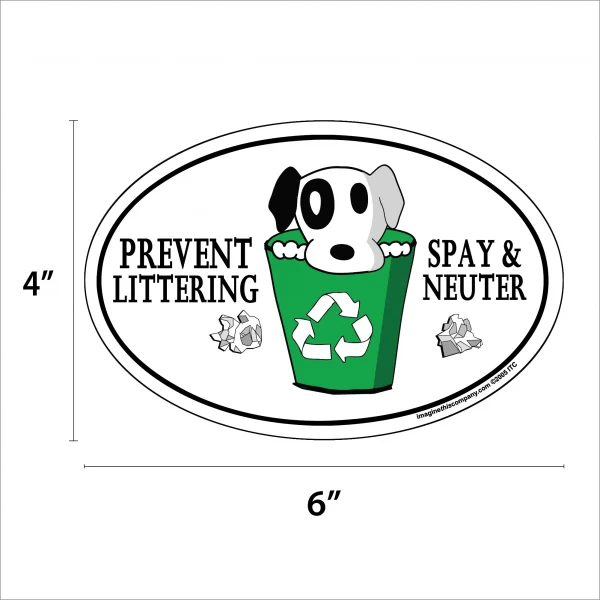 Prevent Littering Spay and Neuter Oval Magnet - Image 2