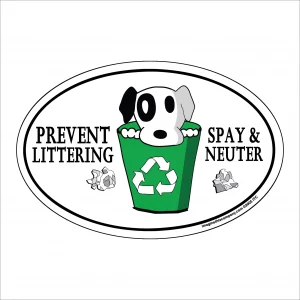 Prevent Littering Spay and Neuter Oval Magnet