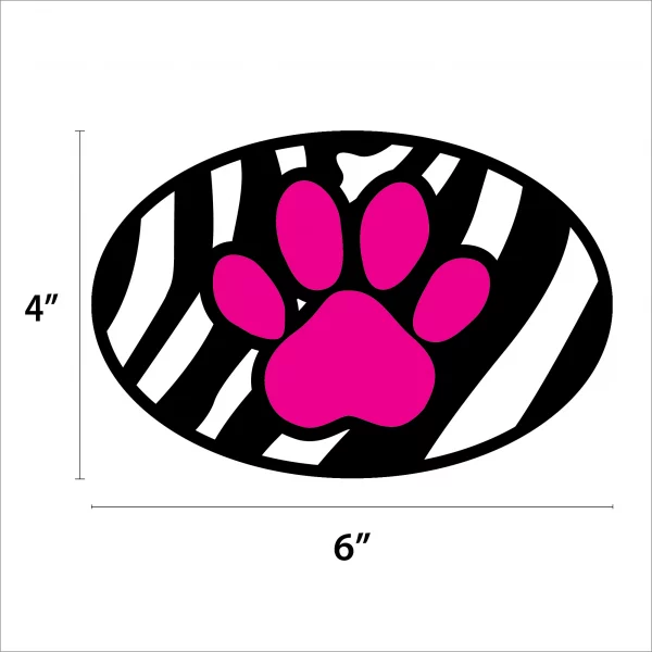 Pink Zebra Paw Oval Magnet - Image 2