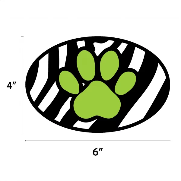 Green Zebra Paw Oval Magnet - Image 2