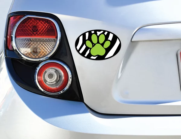 Green Zebra Paw Oval Magnet - Image 3
