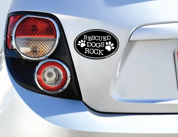 Rescued Dogs Rock Oval Magnet - Image 3