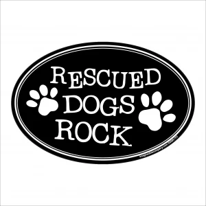 Rescued Dogs Rock Oval Magnet