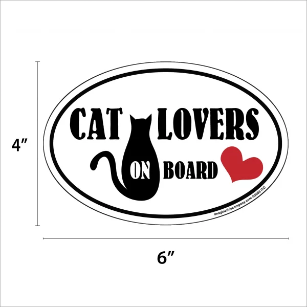 Cat Lovers on Board Oval Magnet - Image 2