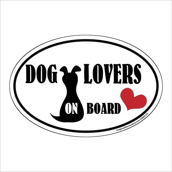 Dog Lovers on Board Oval Magnet