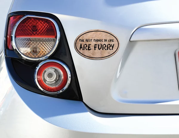 Furry The Best Things in Life Are Furry Oval Magnet - Image 3