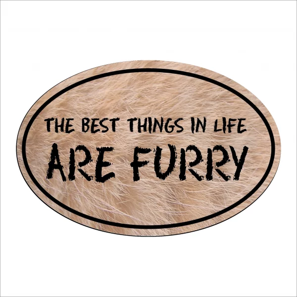 Furry The Best Things in Life Are Furry Oval Magnet