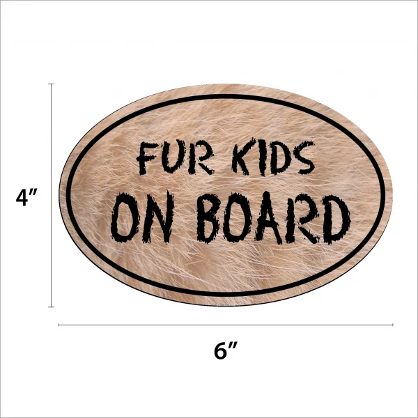 Furry Fur Kids on Board Oval Magnet - Image 2