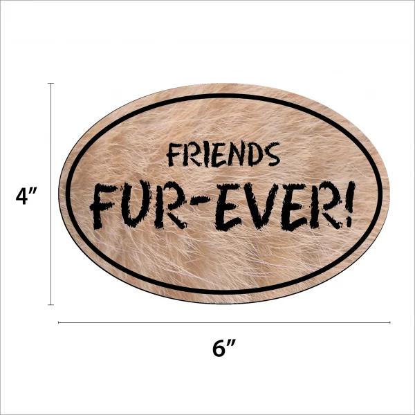 Furry Friends-Fur-Ever Oval Magnet - Image 2