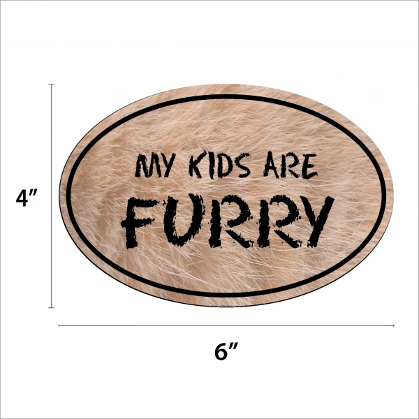 Furry My Kids Are Furry Oval Magnet - Image 2