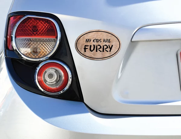 Furry My Kids Are Furry Oval Magnet - Image 3