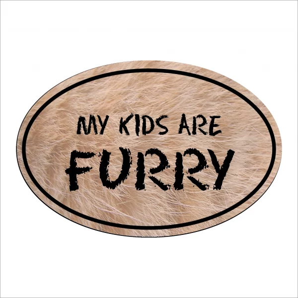 Furry My Kids Are Furry Oval Magnet