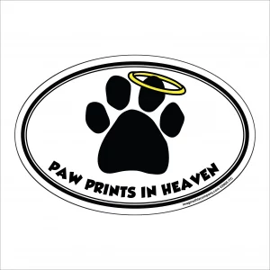 Pawprints In Heaven Oval Magnet