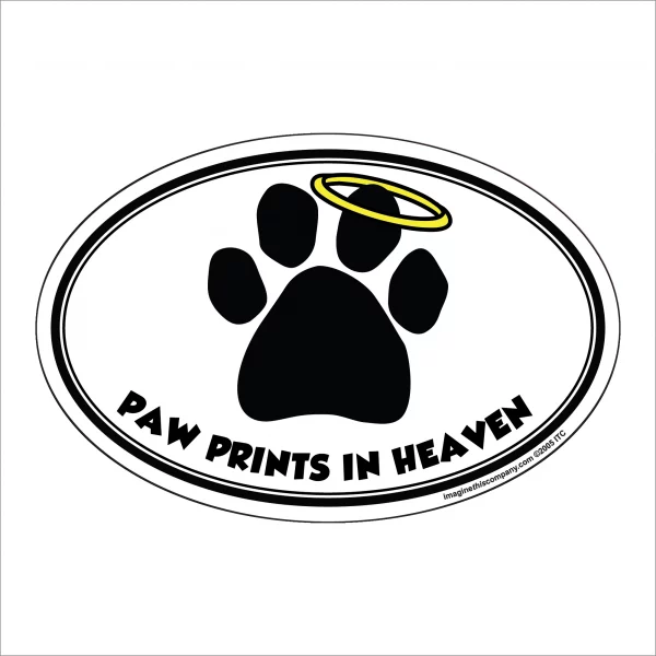 Pawprints In Heaven Oval Magnet