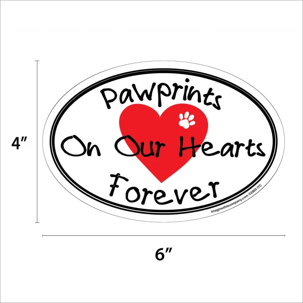Pawprints on Our Hearts Forever Oval Magnet - Image 2