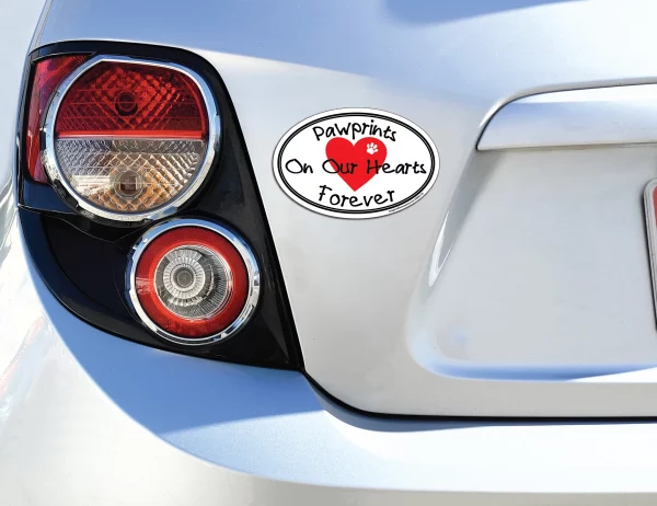 Pawprints on Our Hearts Forever Oval Magnet - Image 3