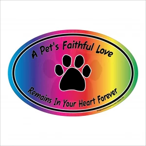 A Pets Faithful Love Oval Magnet