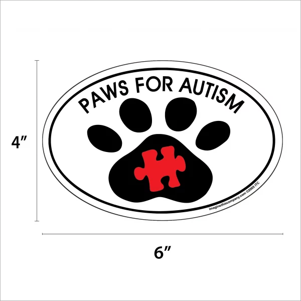 Paws For Autism Oval Magnet - Image 2