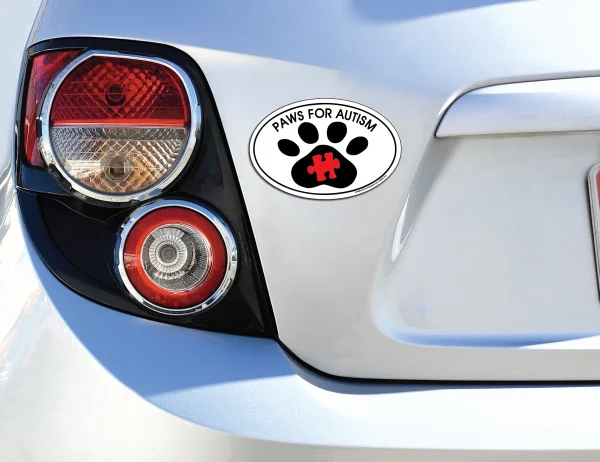 Paws For Autism Oval Magnet - Image 3