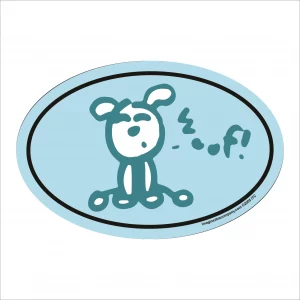 Happy Dog Woof Oval Magnet