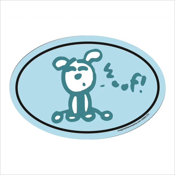 Happy Dog Woof Oval Magnet