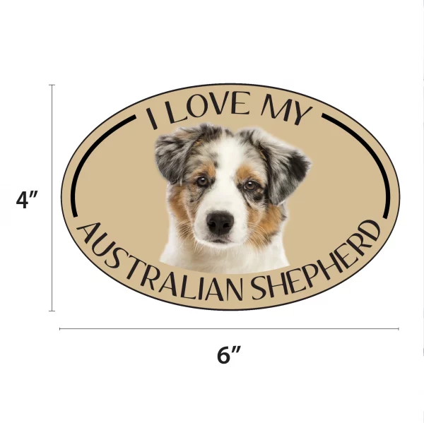 I Love my Aussie Breed Oval Magnet - Image 2