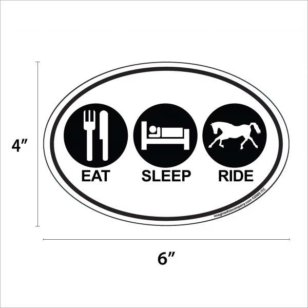 Eat Sleep Ride Oval Magnet - Image 2