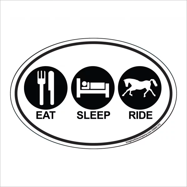 Eat Sleep Ride Oval Magnet