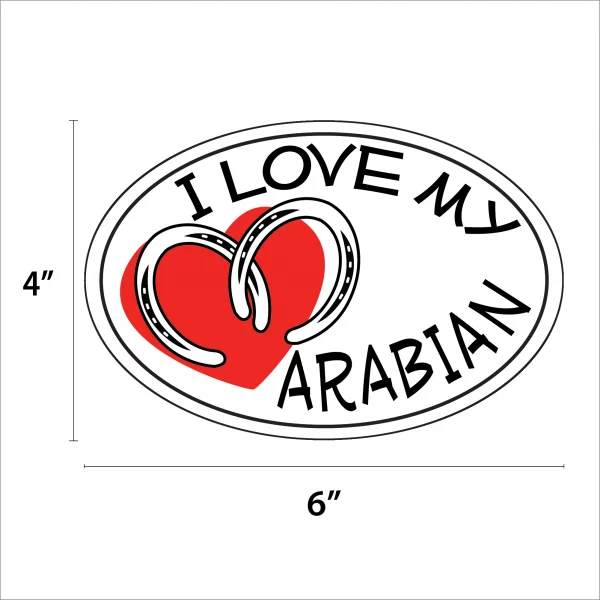 I Heart My Arabian Oval Magnet - Image 2