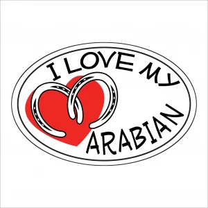 I Heart My Arabian Oval Magnet